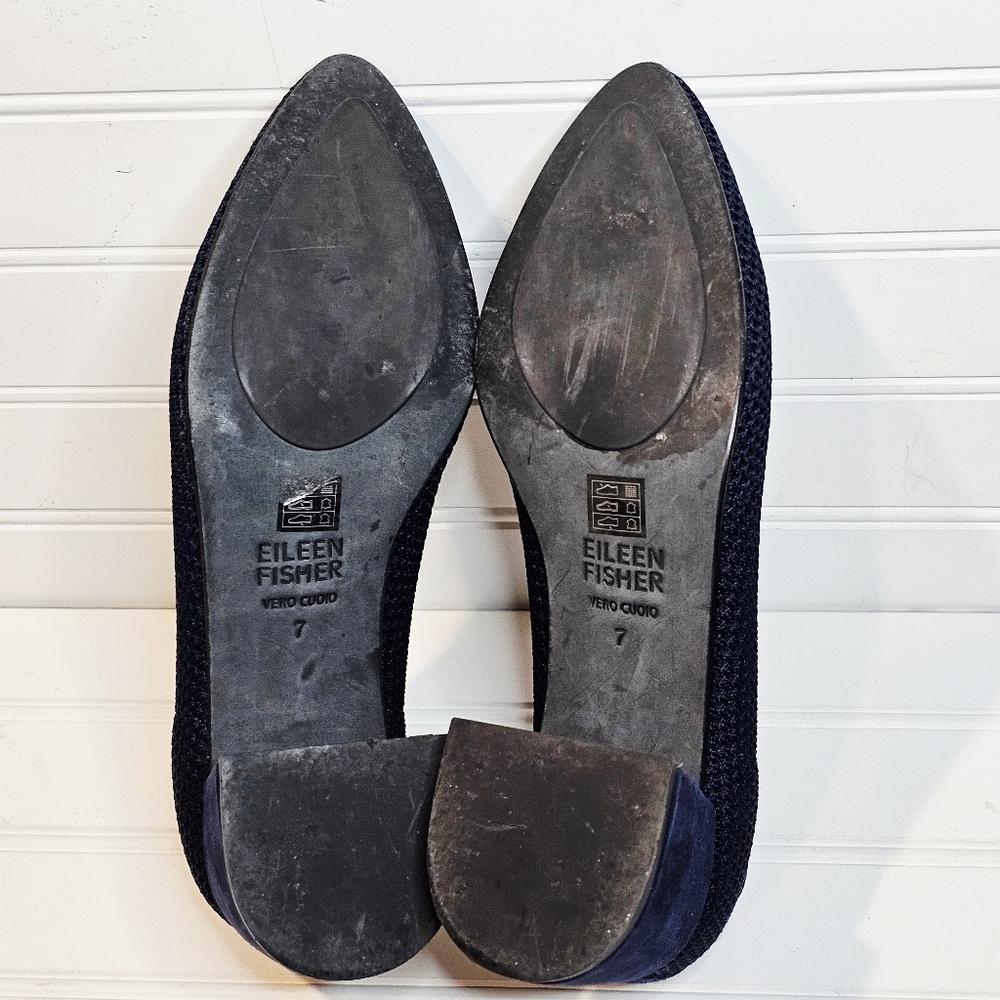 Eileen Fisher Gabby Midnight Blue Recycled Fabric Stretch Pumps - Picture 6 of 6